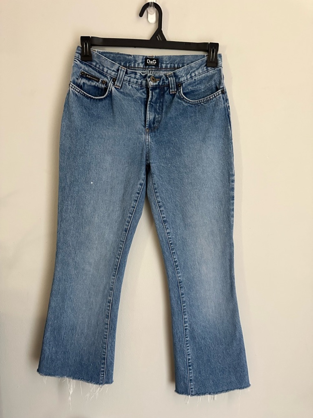 Dolce & Gabbana D&G Cropped Flare Jeans Size 29 Raw Hem Made in Italy